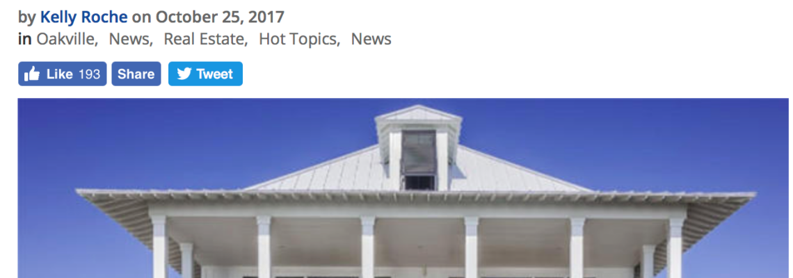 White house featured in real estate article.